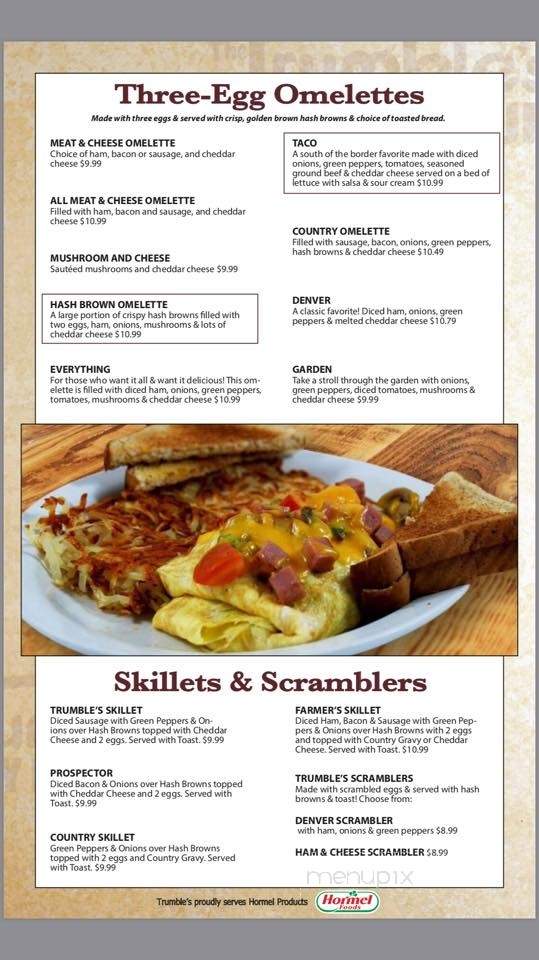Trumble's Restaurant - Albert Lea, MN menu_pic