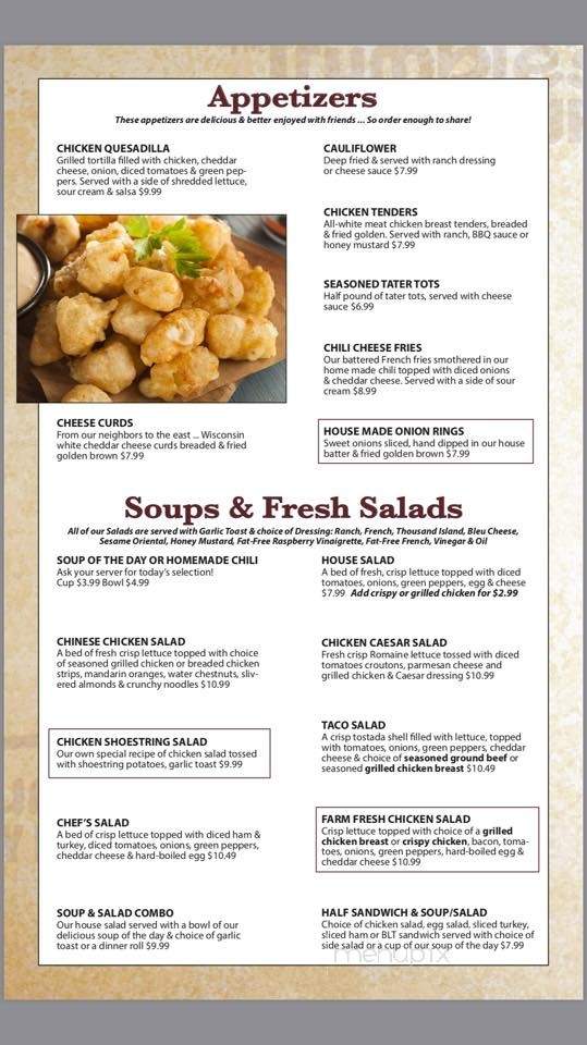 Trumble's Restaurant - Albert Lea, MN menu_pic