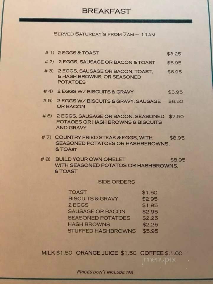 Billy's Cafe - Buhl, MN menu_pic
