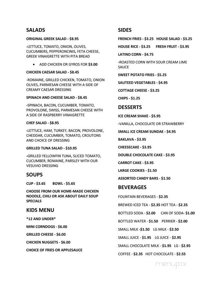 Cafe Presto - Rochester, MN menu_pic