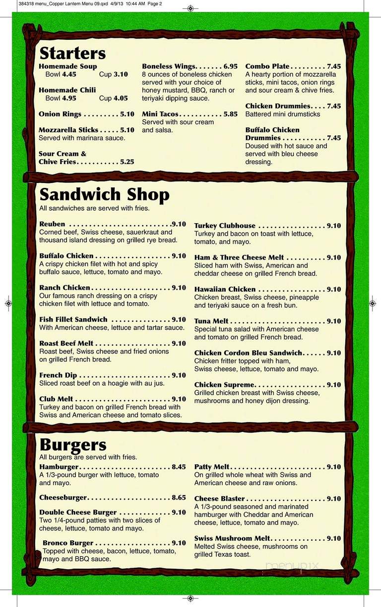 Copper Lantern - Saint Cloud, MN menu_pic