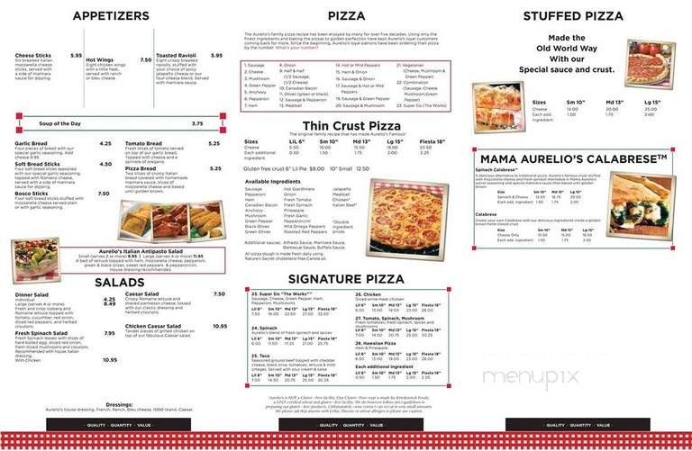 Aurelio's Pizza - Roseville, MN menu_pic