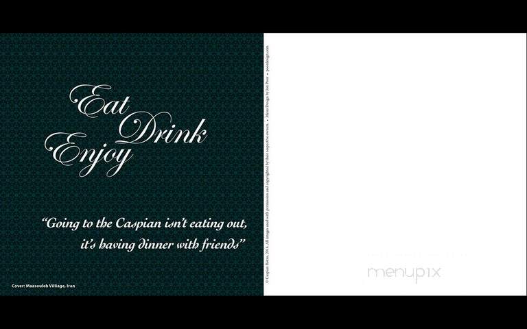Caspian Bistro Restaurant - Minneapolis, MN menu_pic