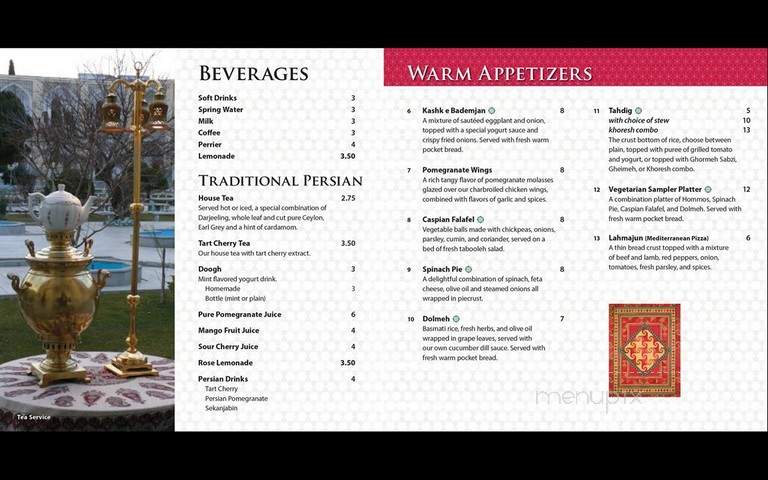 Caspian Bistro Restaurant - Minneapolis, MN menu_pic