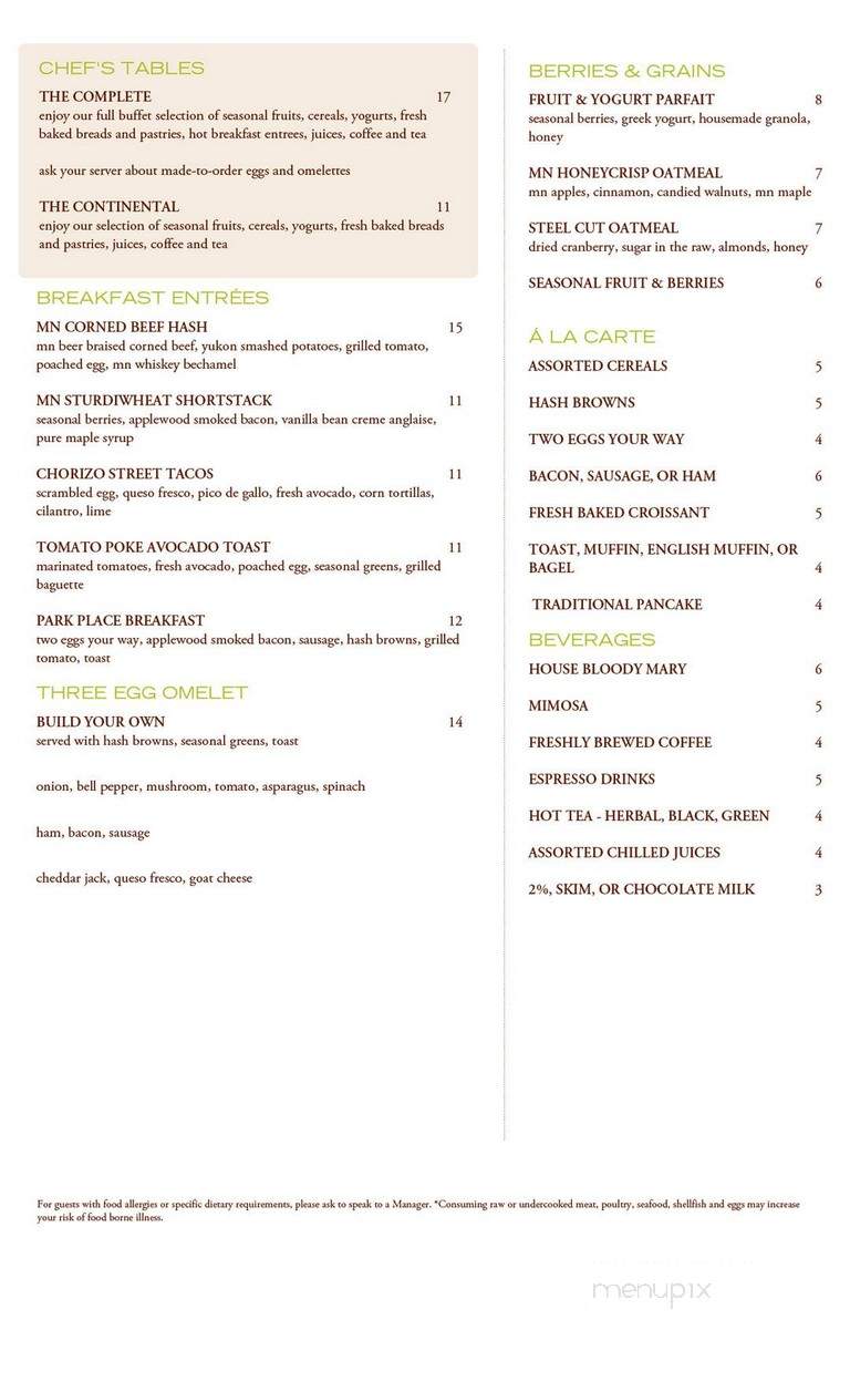 Dover Restaurant & Bar - Minneapolis, MN menu_pic