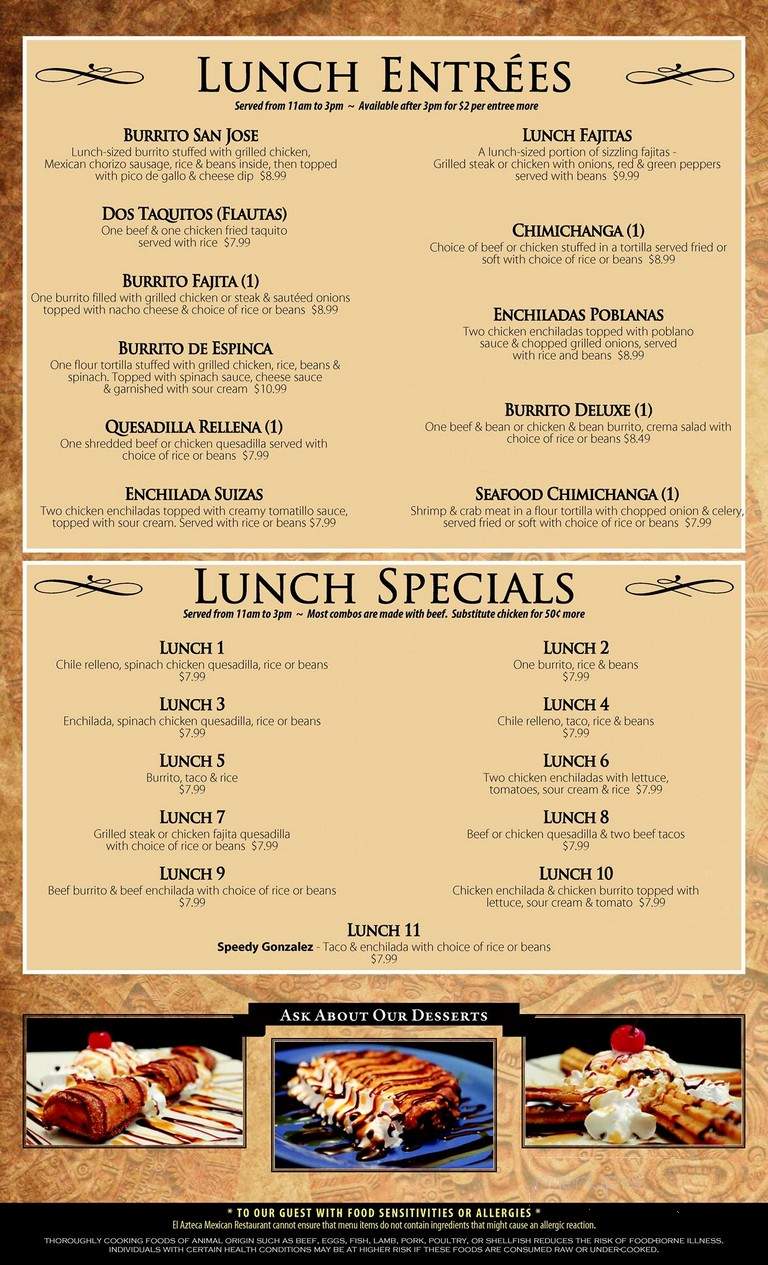 El Azteca - Saint Paul, MN menu_pic