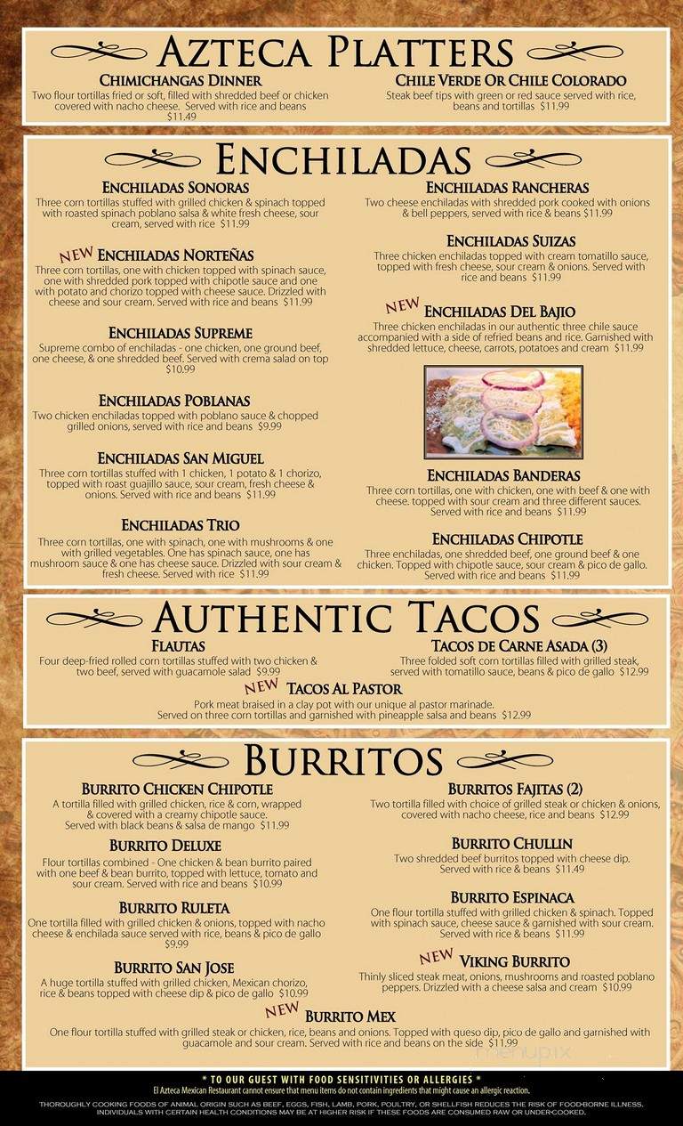 El Azteca - Saint Paul, MN menu_pic