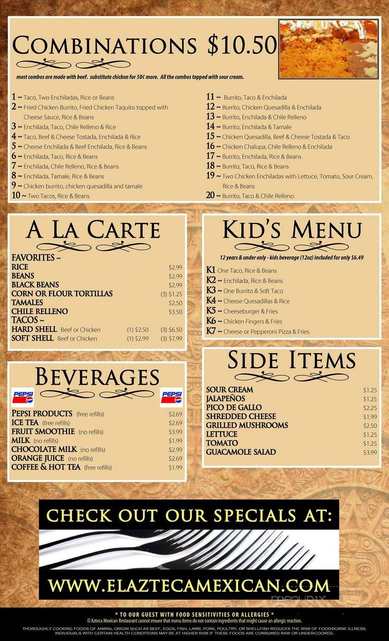 El Azteca - Saint Paul, MN menu_pic