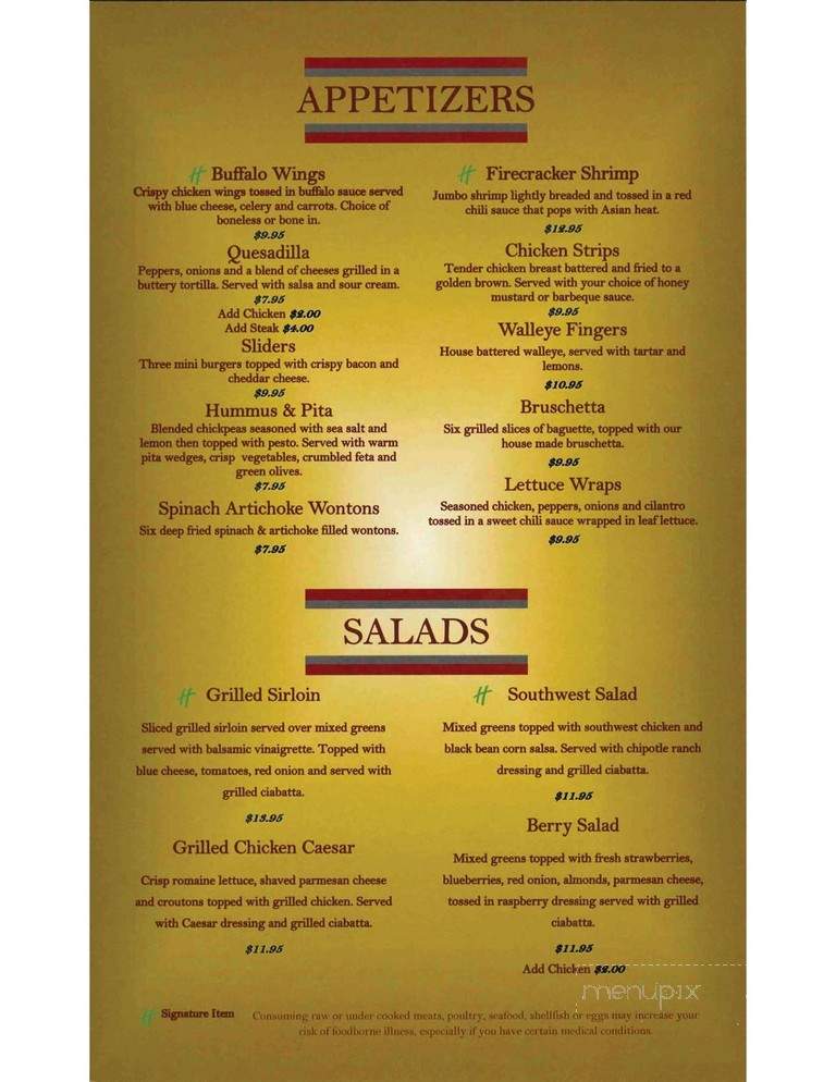 Legends Cafe - Minneapolis, MN menu_pic