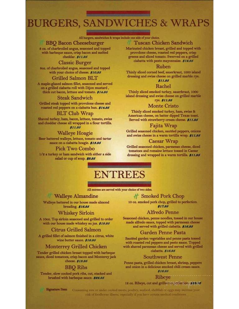 Legends Cafe - Minneapolis, MN menu_pic