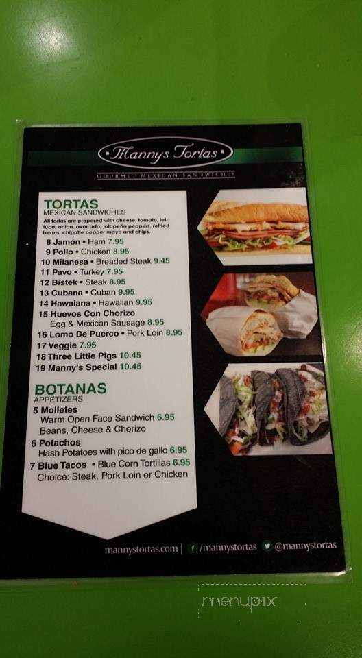 Manny's Tortas - Minneapolis, MN menu_pic