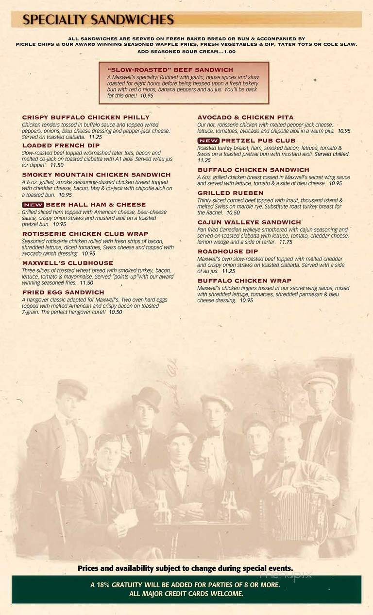 Maxwells - Minneapolis, MN menu_pic