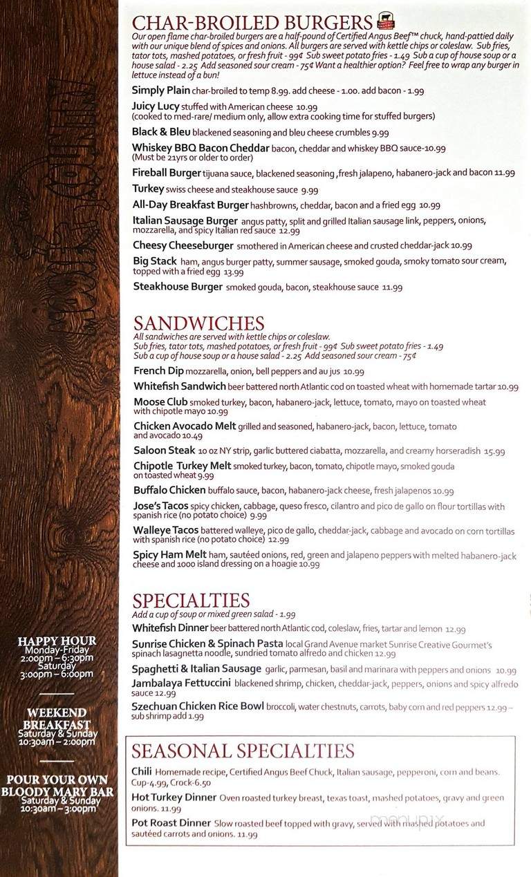 Moose Country - Mendota Heights, MN menu_pic