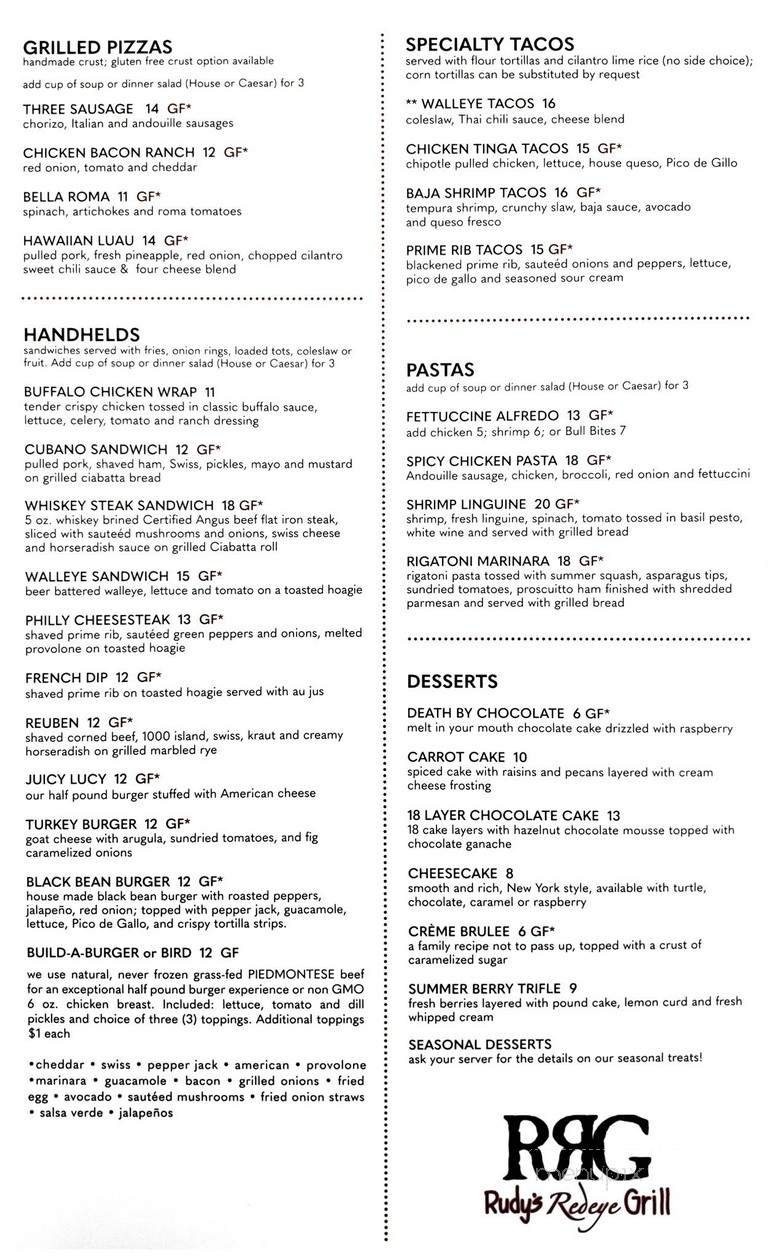 Rudy's Red Eye Grill - Rosemount, MN menu_pic