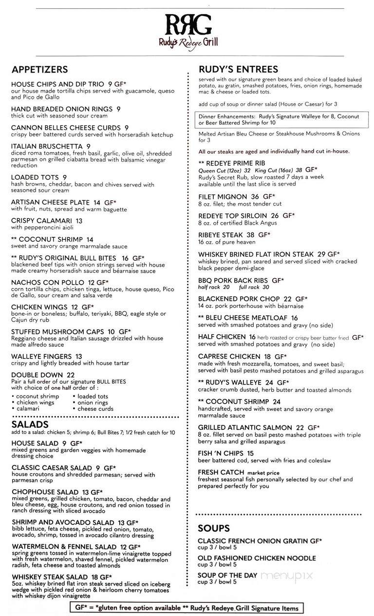 Rudy's Red Eye Grill - Rosemount, MN menu_pic
