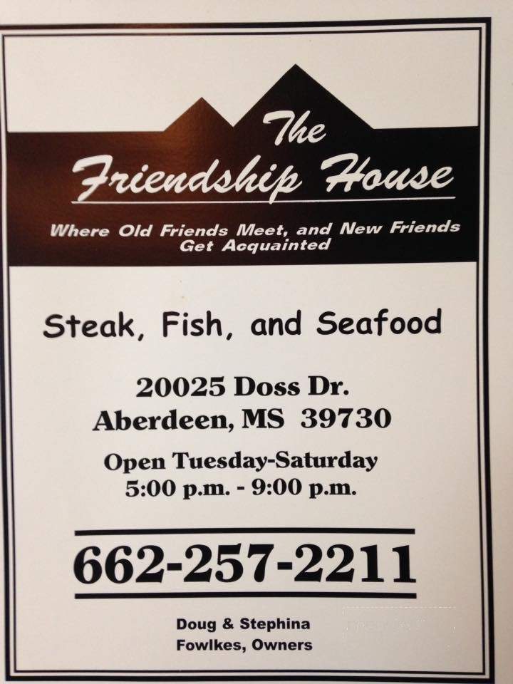 Friendship House Restaurant - Aberdeen, MS