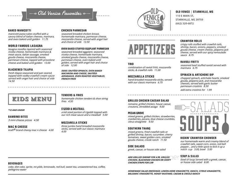 Old Venice Pizza Co - Oxford, MS menu_pic