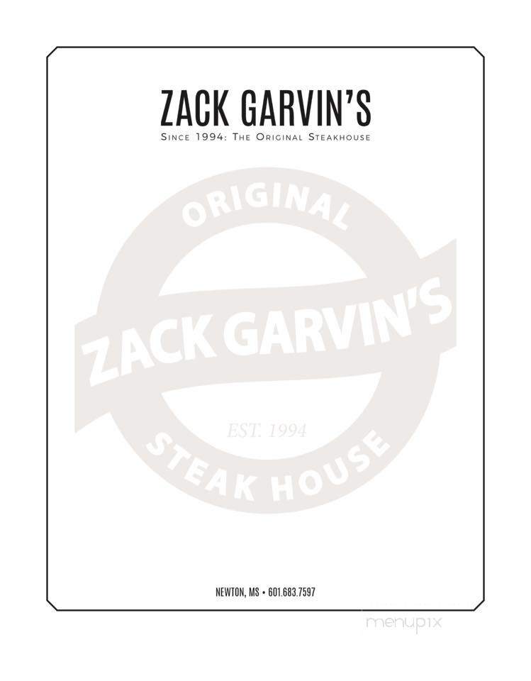 Zack Garvin's Original Steak - Newton, MS menu_pic