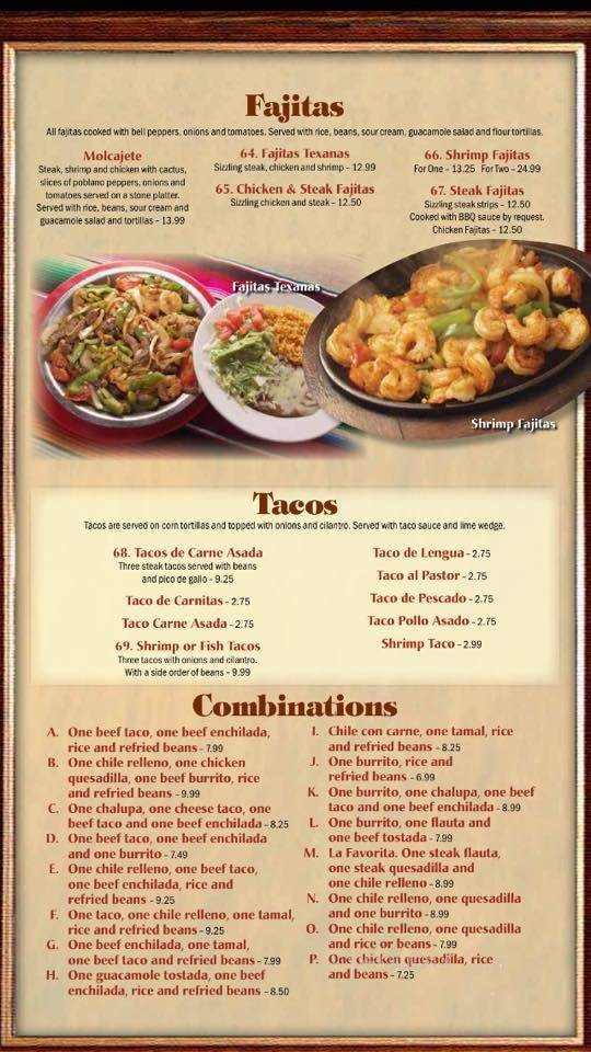 El Saltillo II - Biloxi, MS menu_pic