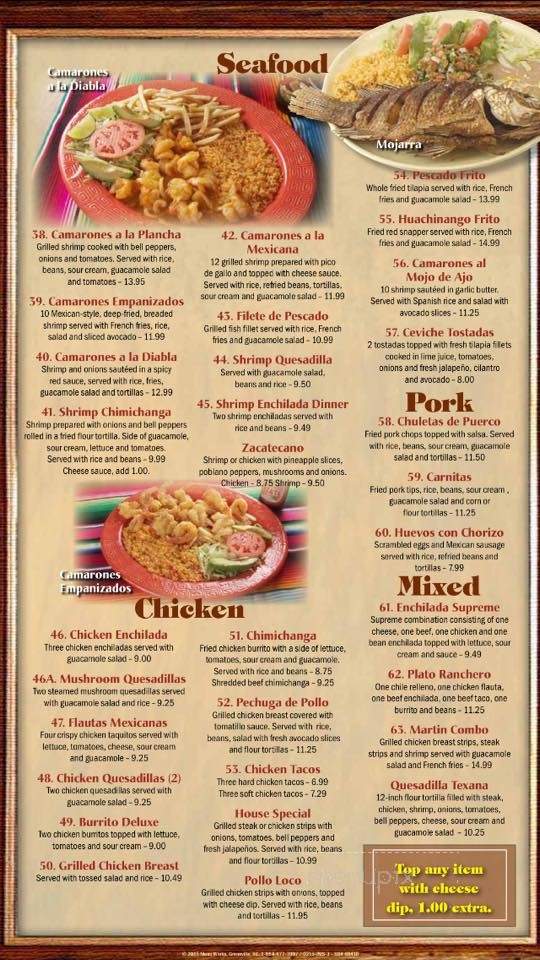 El Saltillo II - Biloxi, MS menu_pic