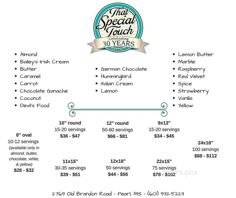 That Special Touch - Pearl, MS menu_pic