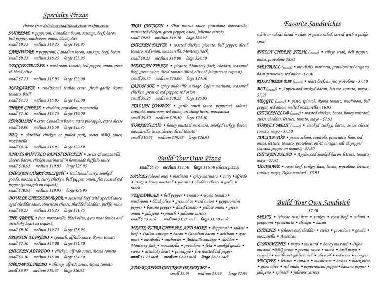 Pizza Shack - Jackson, MS menu_pic