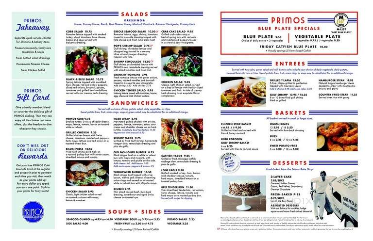 Primos Cafe & Bake Shop - Ridgeland, MS menu_pic