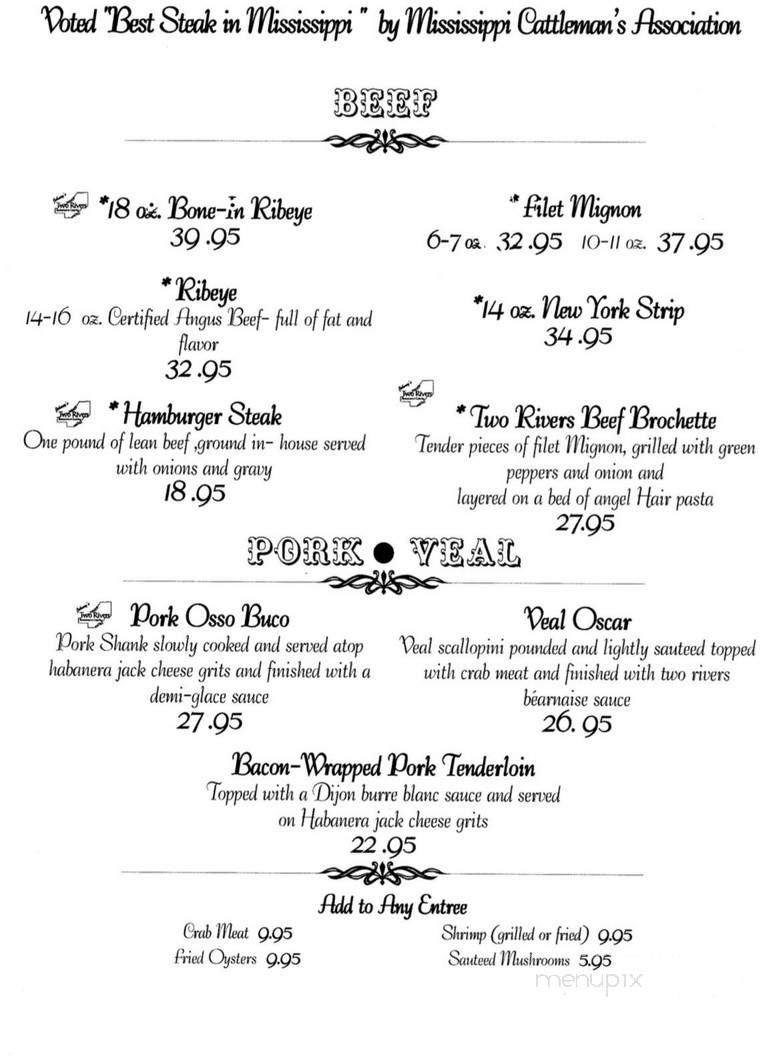 Two Rivers Restaurant - Canton, MS menu_pic