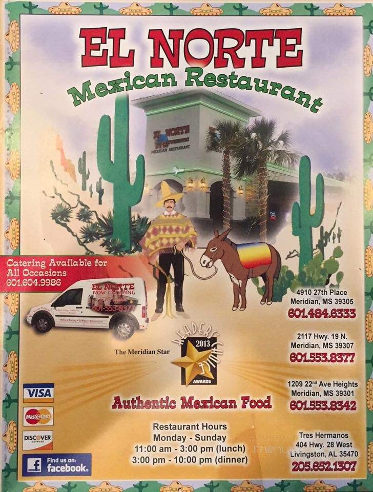 El Norte Mexican Restaurant - Meridian, MS menu_pic