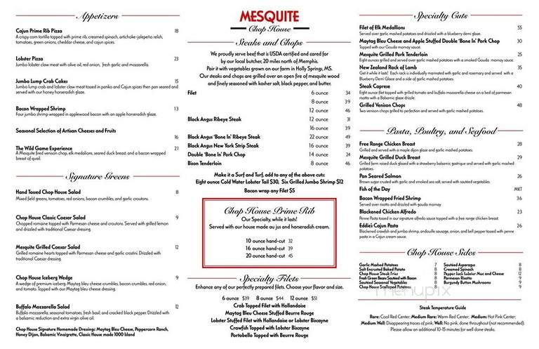 Mesquite Chophouse - Southaven, MS menu_pic