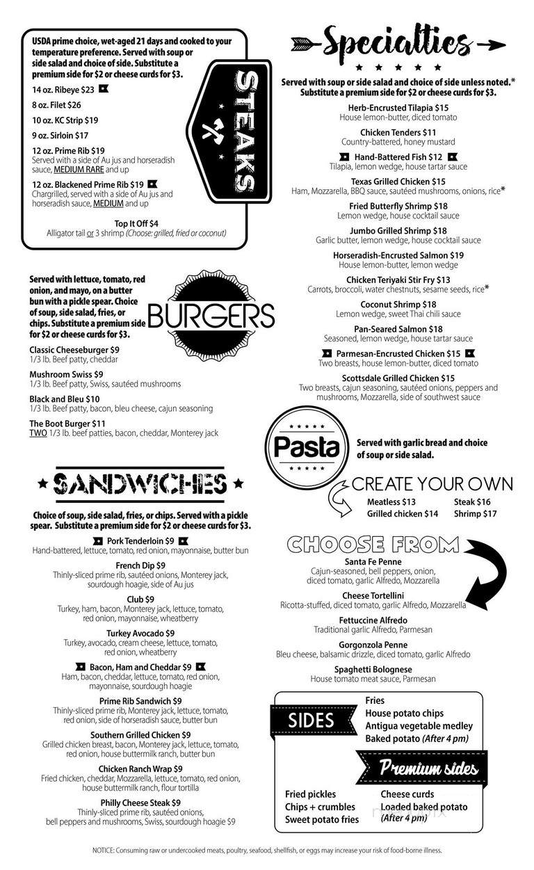 Bootleggers Restaurant & Brwry - Aurora, MO menu_pic