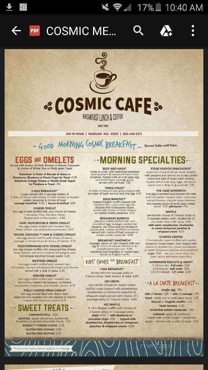 Cosmic Coffee - Warsaw, MO