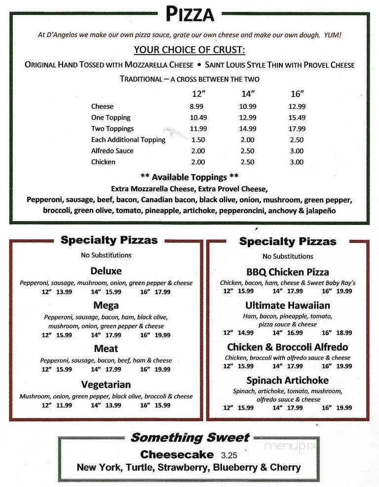 D'Angelos Pizza - Pacific, MO menu_pic