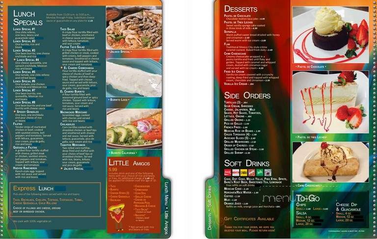 El Charro Mexican Restaurant - West Plains, MO menu_pic