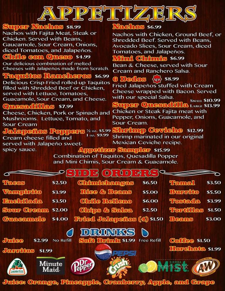 Los Cantaritos - Washington, MO menu_pic