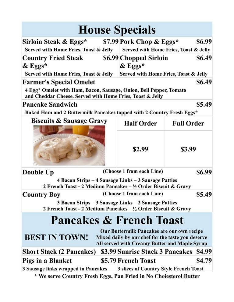 Sunrise Restaurant - Arnold, MO menu_pic