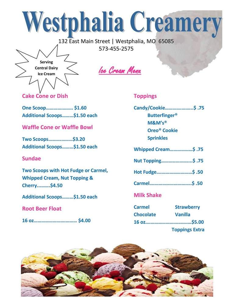 Westphalia Inn Restaurant - Westphalia, MO menu_pic