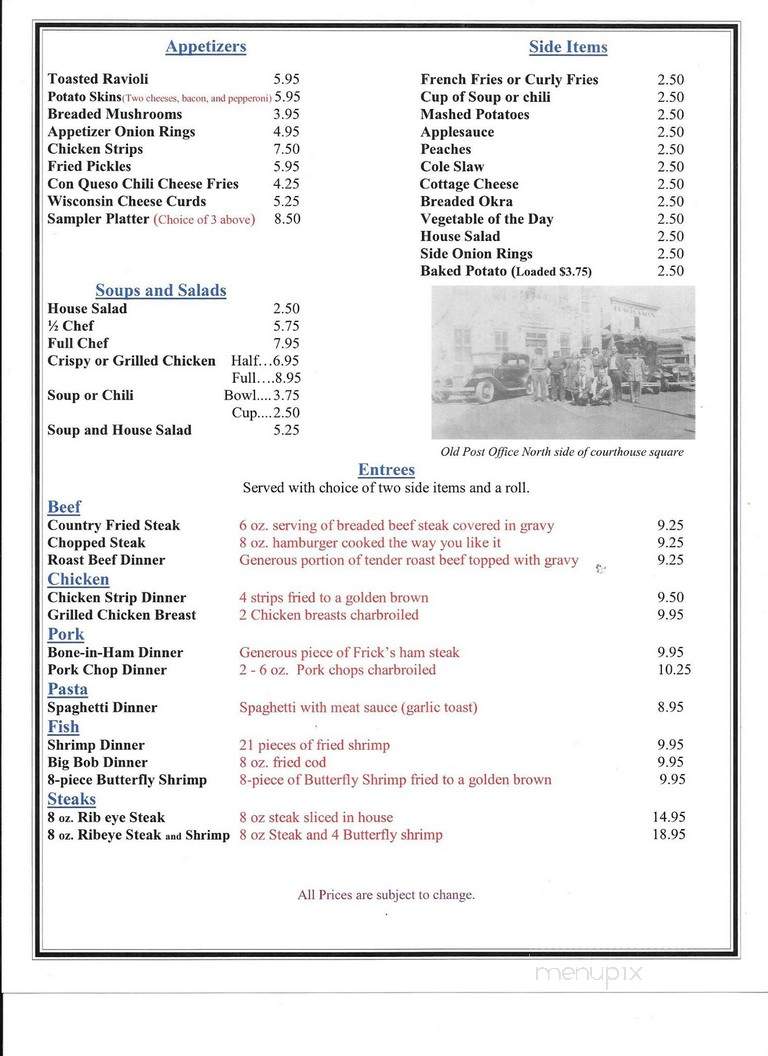 White Rose Cafe - Union, MO menu_pic