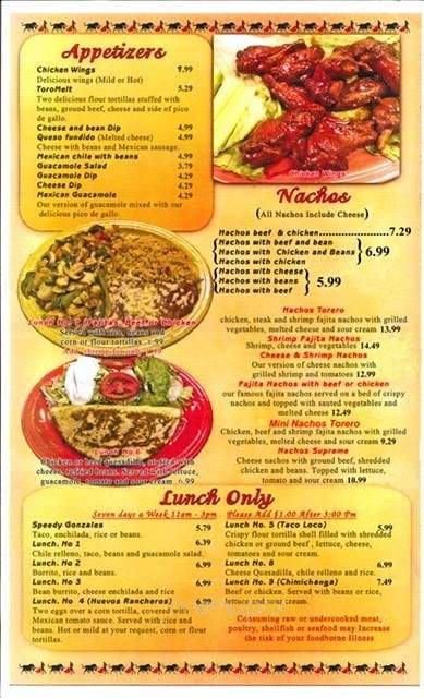 El Torero Restaurant - Perryville, MO menu_pic