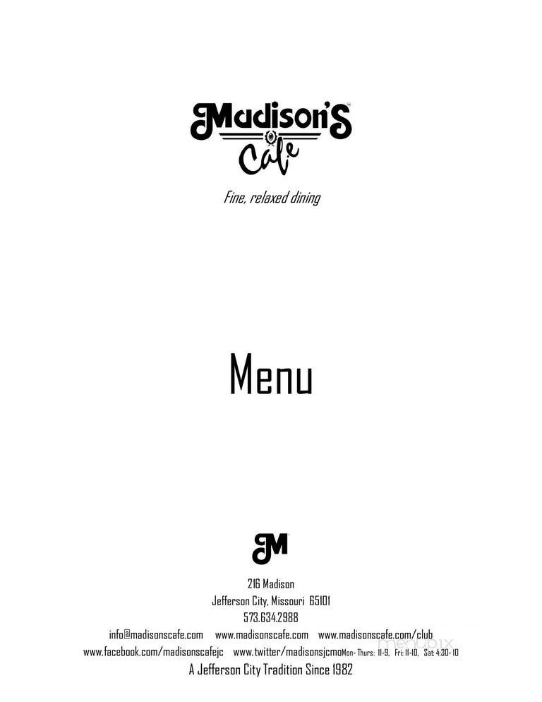 Madison's Cafe - Jefferson City, MO menu_pic