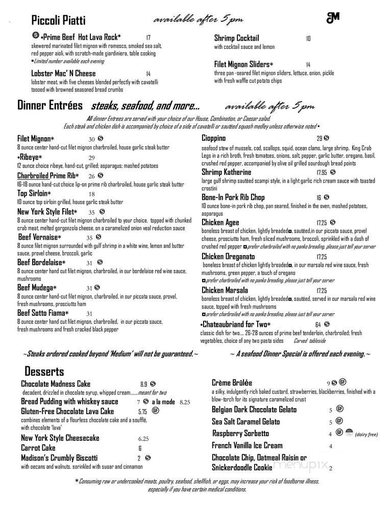Madison's Cafe - Jefferson City, MO menu_pic