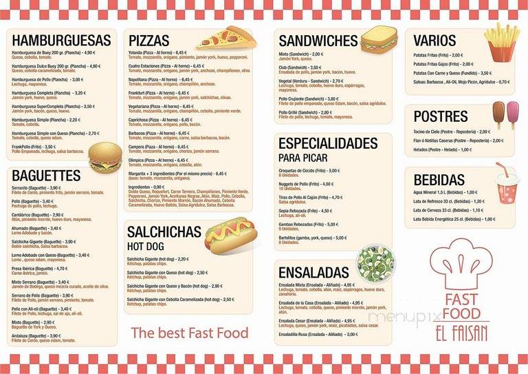 El Faisan - Kansas City, MO menu_pic