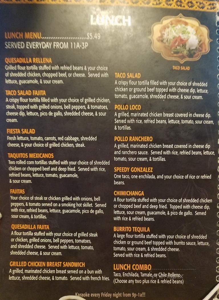 Tequila Mexican Restaurant - Saint Charles, MO menu_pic