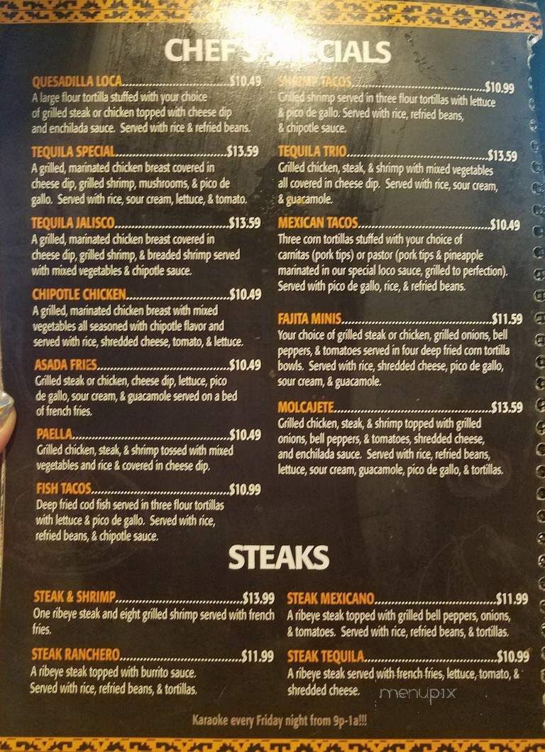 Tequila Mexican Restaurant - Saint Charles, MO menu_pic
