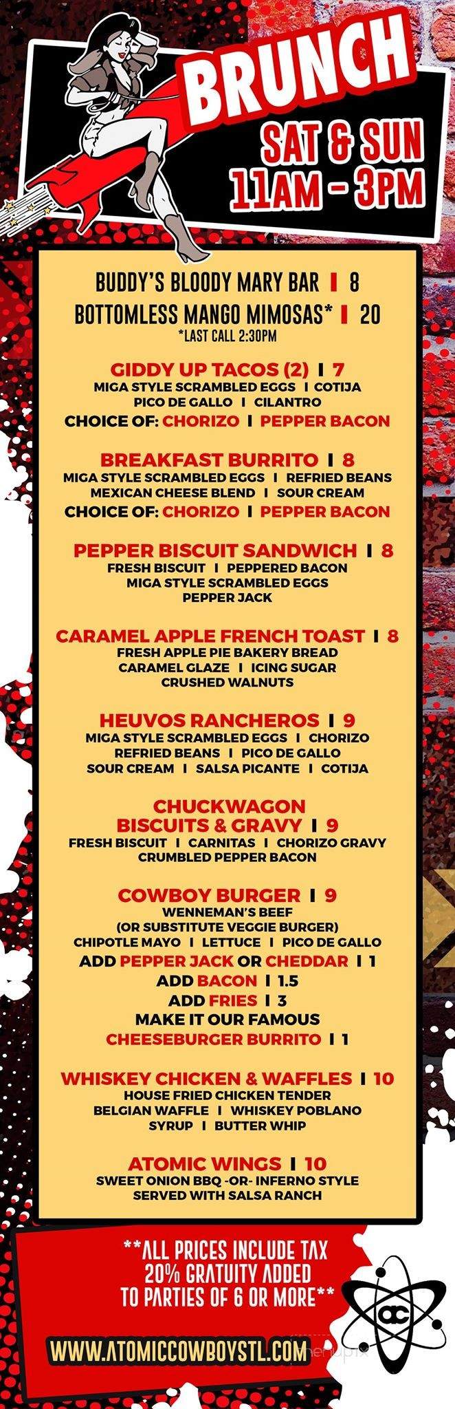 Atomic Cowboy - Saint Louis, MO menu_pic