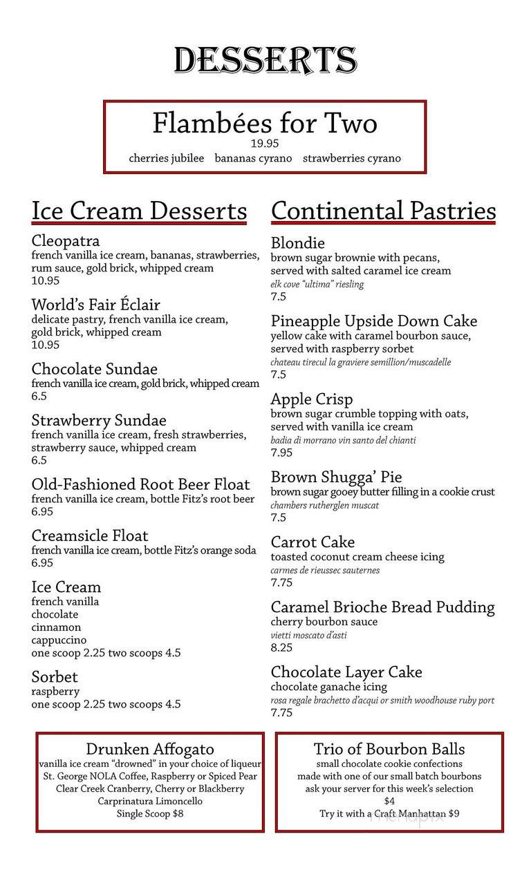 Cyrano's Coffee Cafe & Dessert - Saint Louis, MO menu_pic