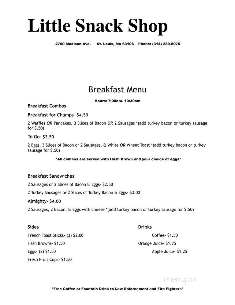 Little Snackes Shop - Saint Louis, MO menu_pic