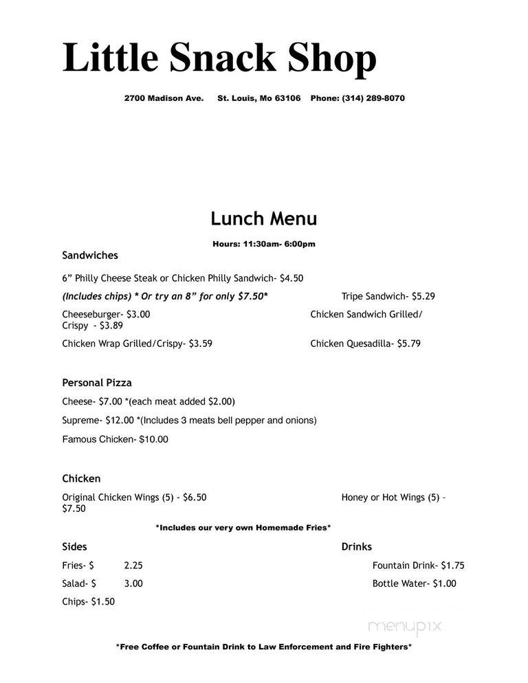 Little Snackes Shop - Saint Louis, MO menu_pic