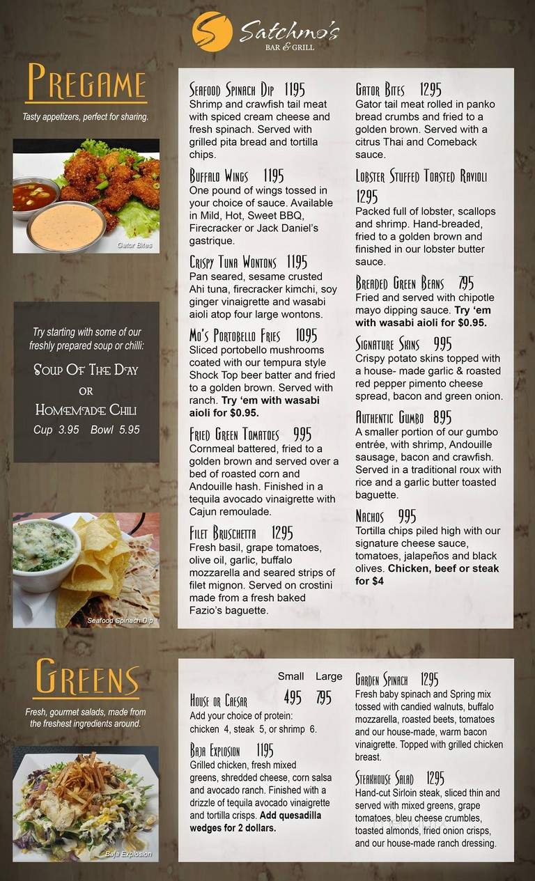 Satchmo's Bar & Grill - Chesterfield, MO menu_pic