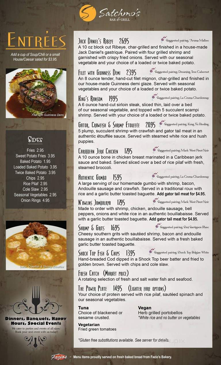 Satchmo's Bar & Grill - Chesterfield, MO menu_pic